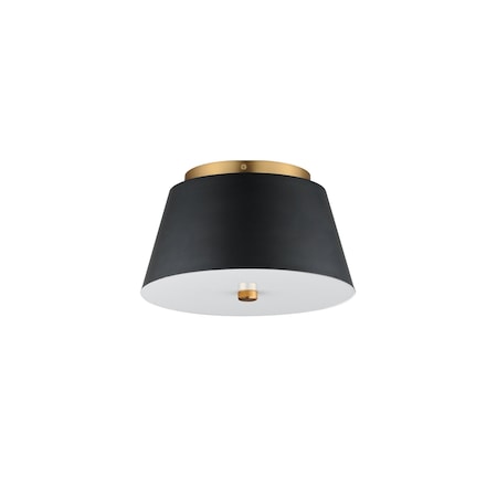 Maxim Lighting Miles 11'' LED Flush Mount, Black/Natural Aged Brass 10710WTBKNAB